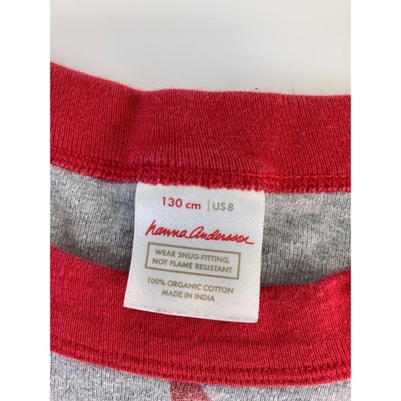 Hanna Andersson Girl Boy Long John Pajamas Gray Gnome Mushroom Youth 130 US 8 - Picture 3 of 7